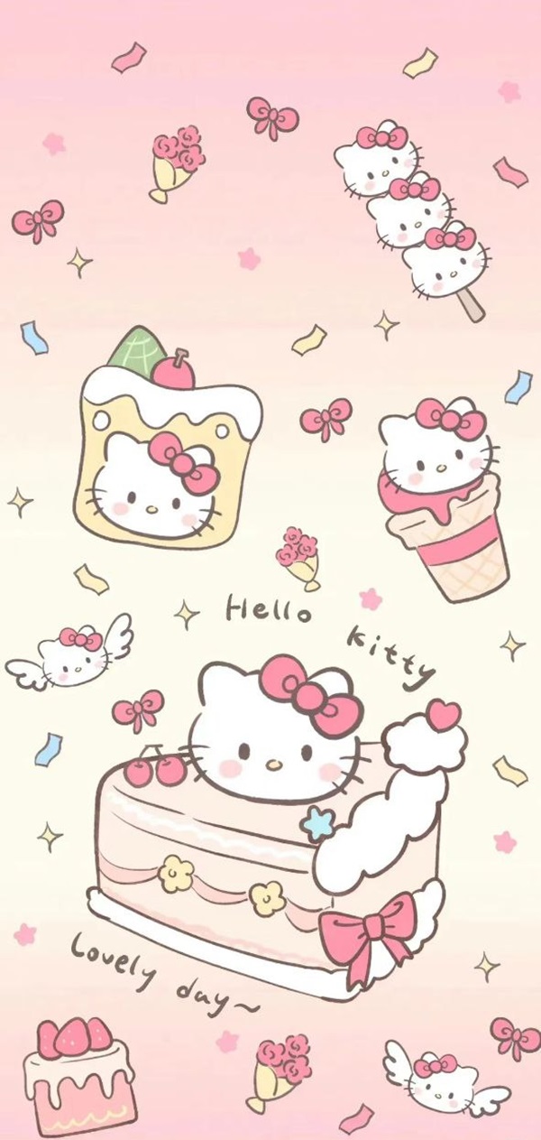 Hình nền hello kitty màu hồng cute 13