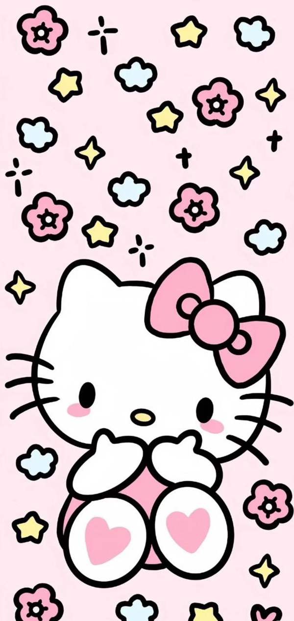 Hình nền hello kitty màu hồng cute 14