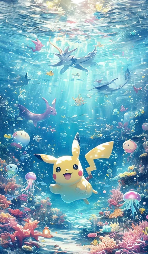 Hình nền pikachu cute 3D cho điện thoai 15