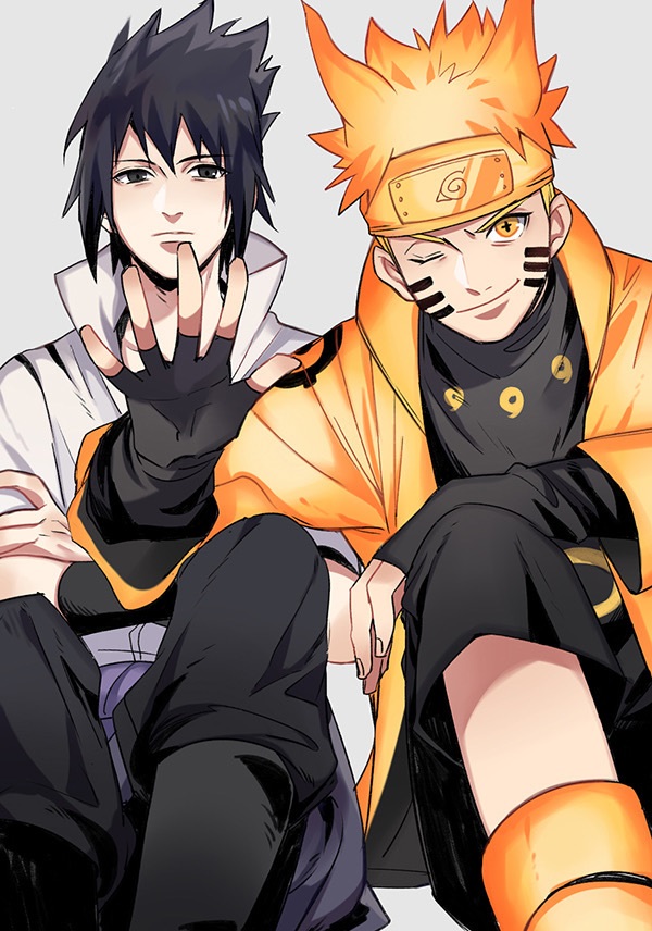 Ảnh  Uzumaki Naruto và Sasuke ngồi cạnh nhau