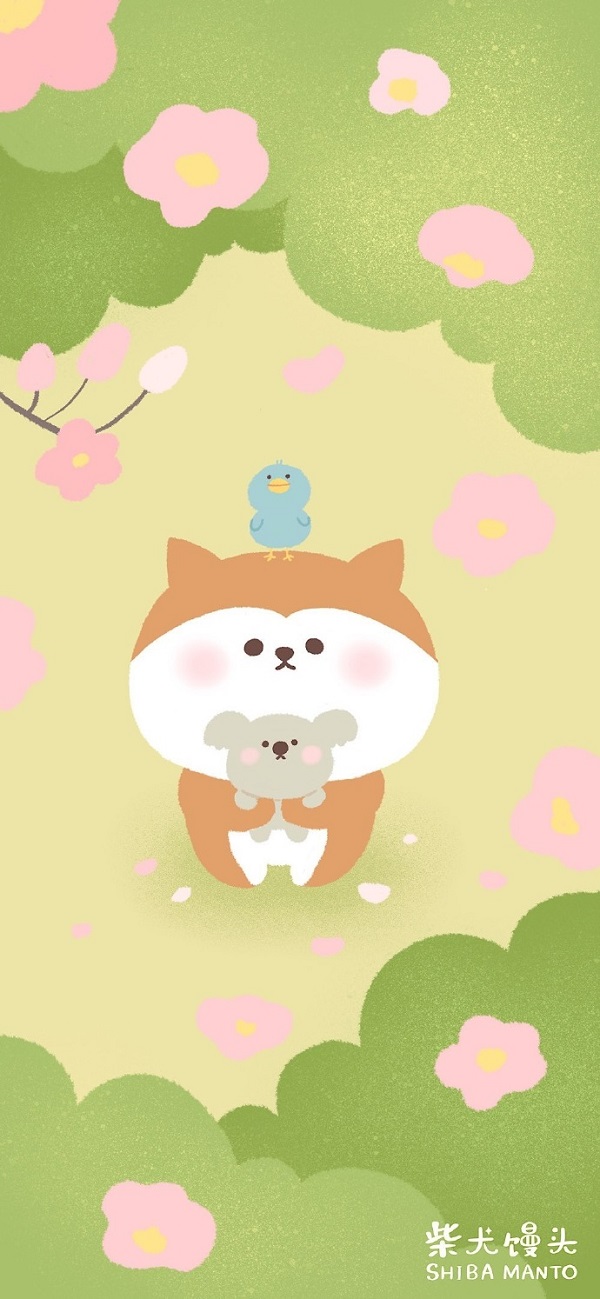 Hình nền chó Shiba chibi 2