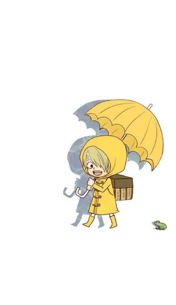 Hình nền Sanji che ô cute