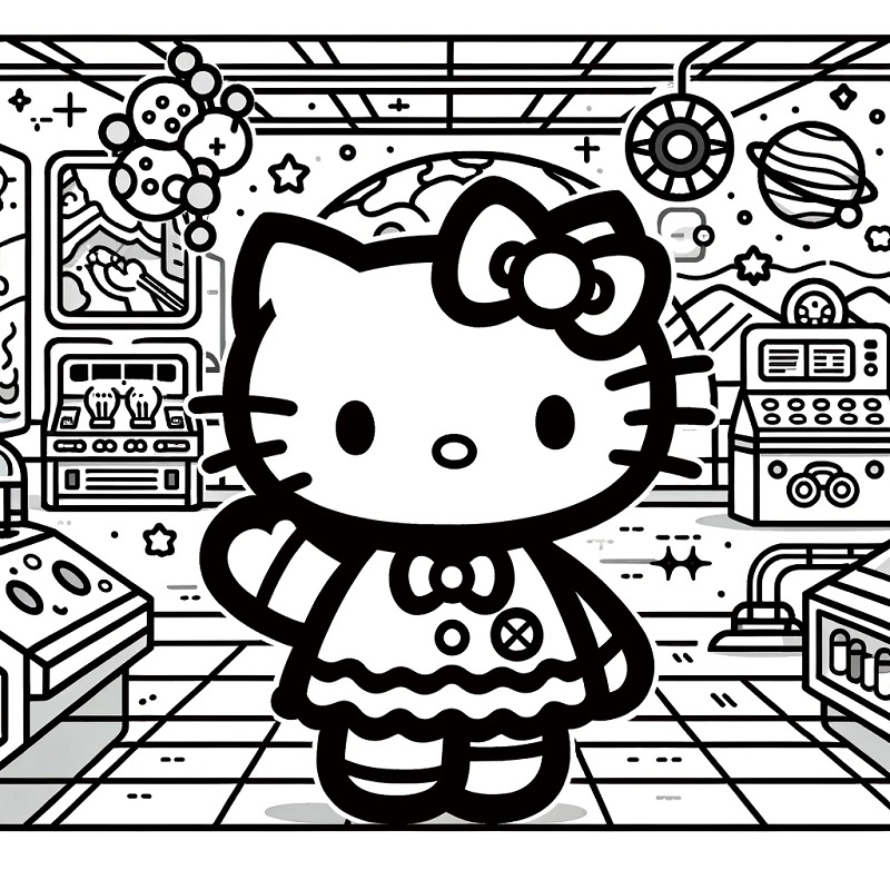 download tranh tô màu hello kitty 3