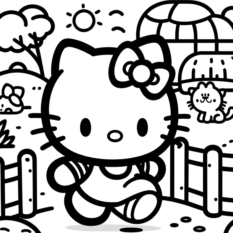 tranh tô màu hình hello kitty 2