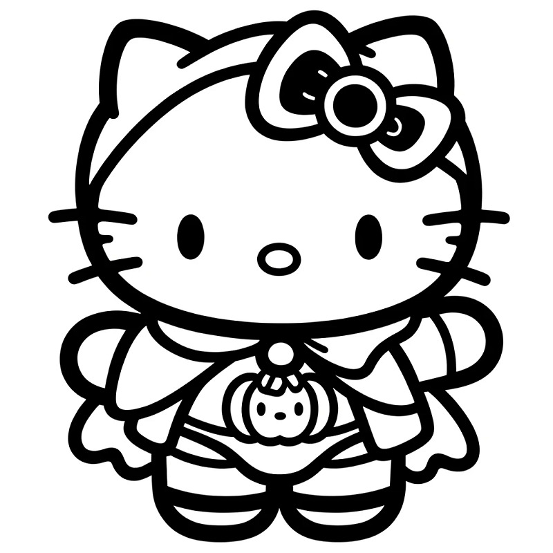 tranh tô màu cho bé hello kitty 4