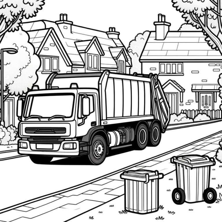 85+ Tranh tô màu xe trở rác đem lại tính giáo dục cao cho bé