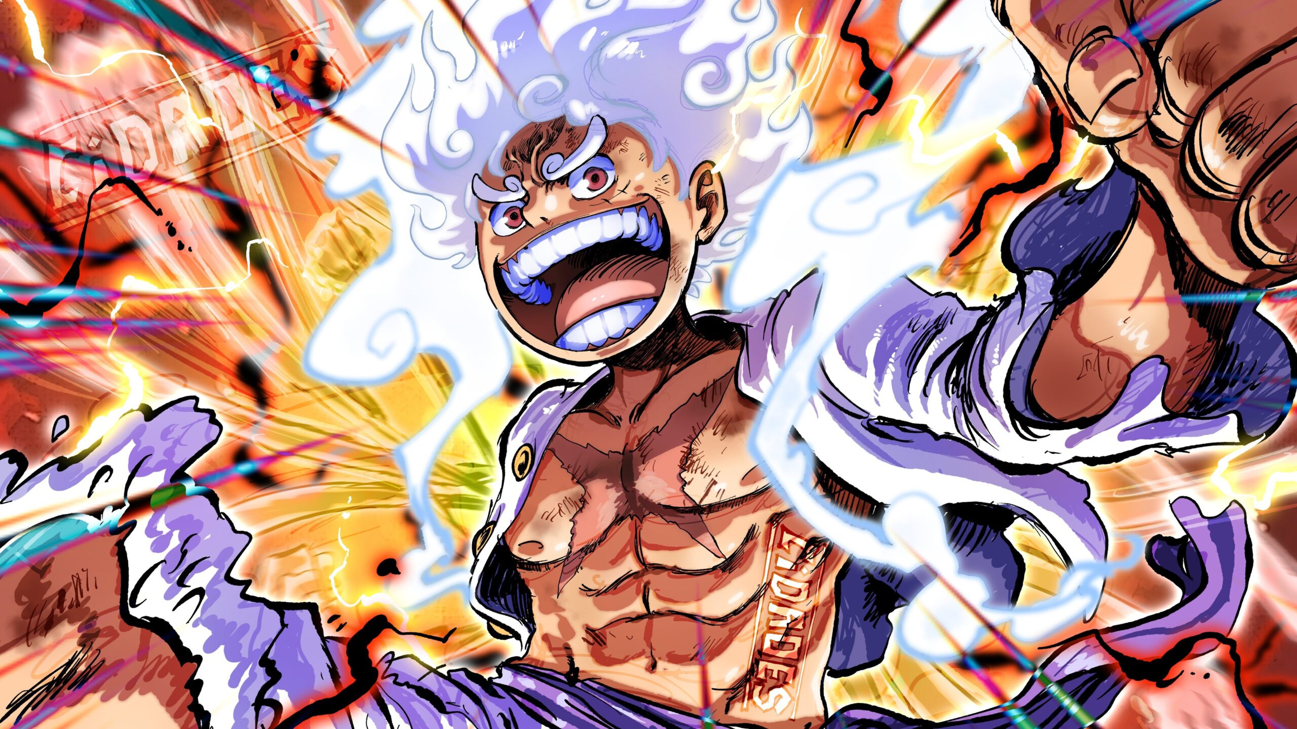 Hình nền Luffy Gear 5 cho máy tính 3