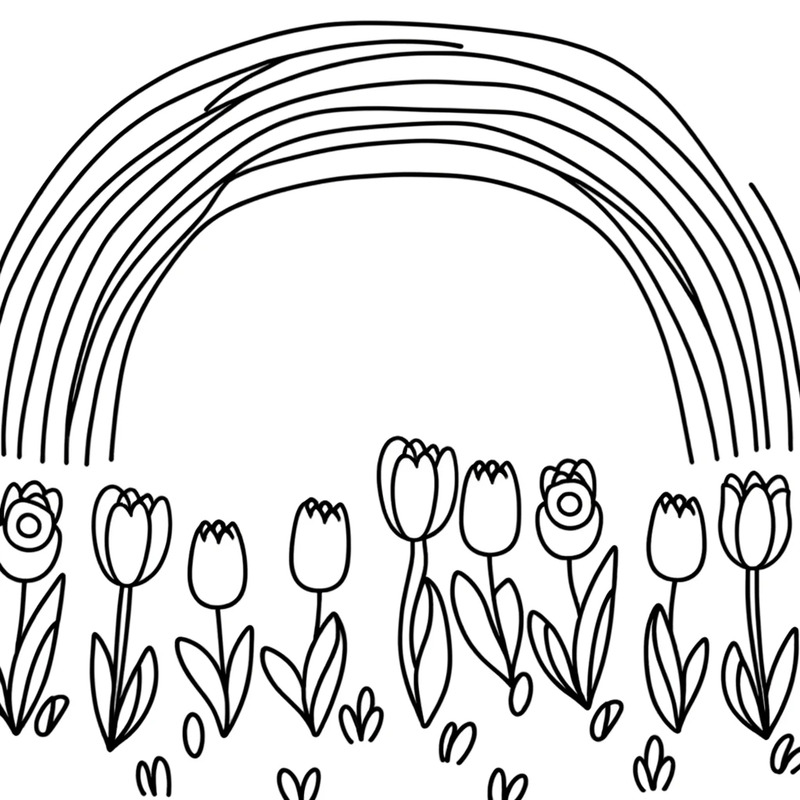 Tranh tô màu bông hoa tulip 4