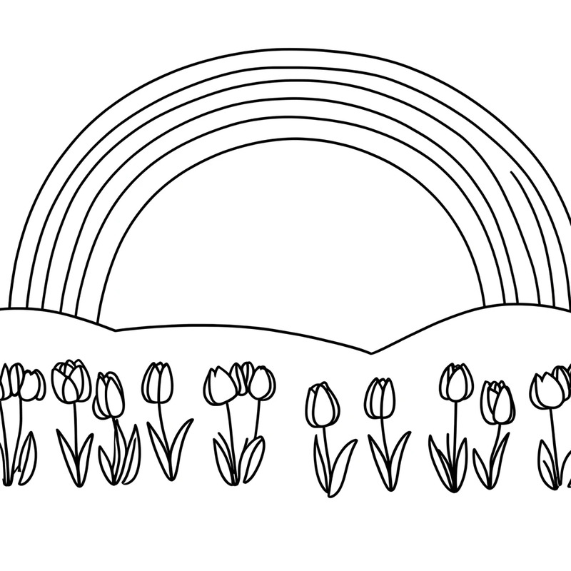 Tranh tô màu bông hoa tulip 5