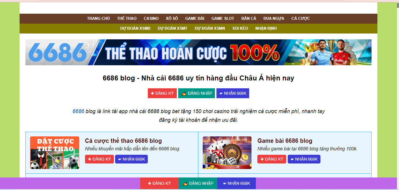 6686bet là địa chỉ hàng đầu cho các fan cá cược thể thao