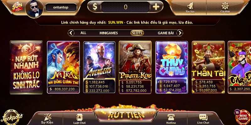 Khám phá những trò chơi đặc sắc trong sảnh slots 