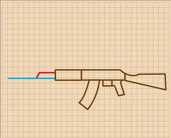 Cách vẽ súng đơn giản 5
