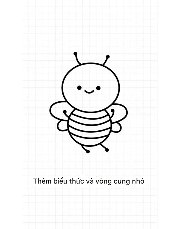 Cách vẽ con ong đơn giản 5