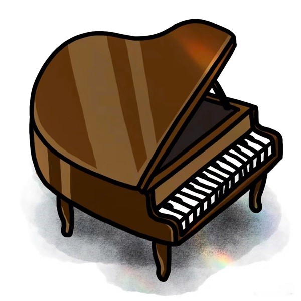 Cách vẽ đàn piano đẹp 1