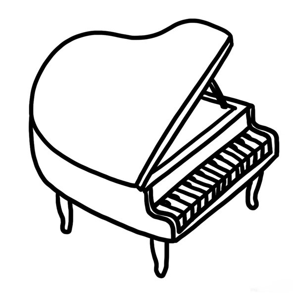 Cách vẽ đàn piano đẹp 9