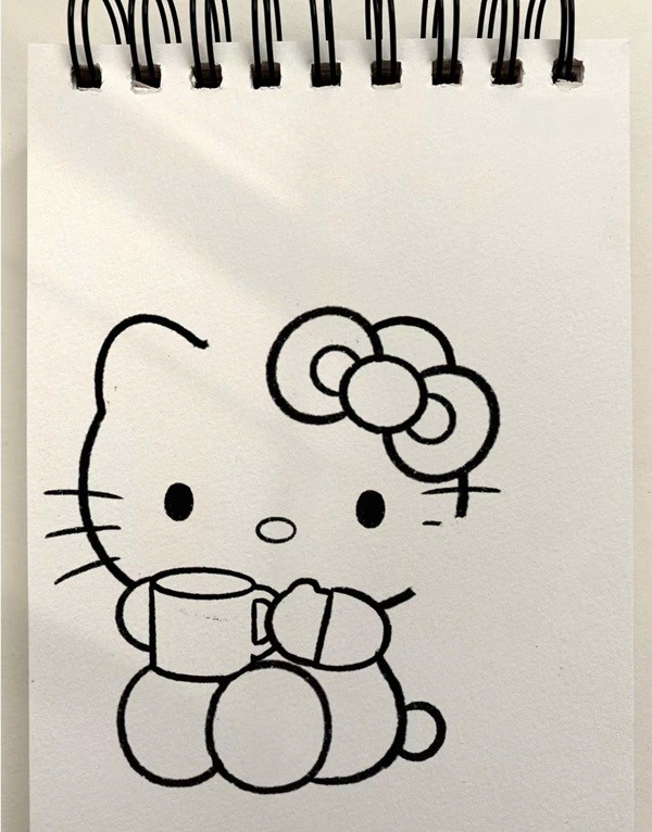 Cách vẽ hello kitty đẹp 5