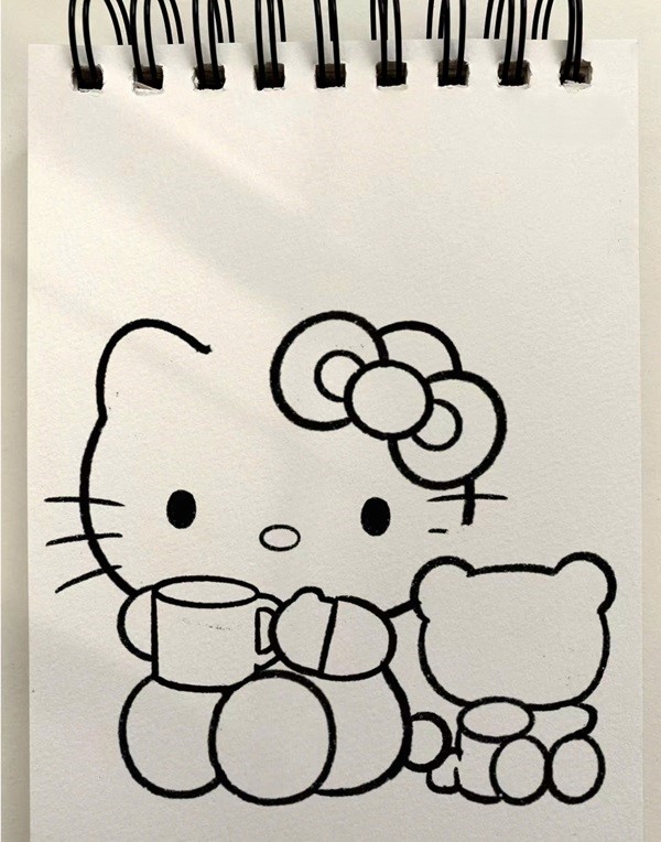 Cách vẽ hello kitty đẹp 6