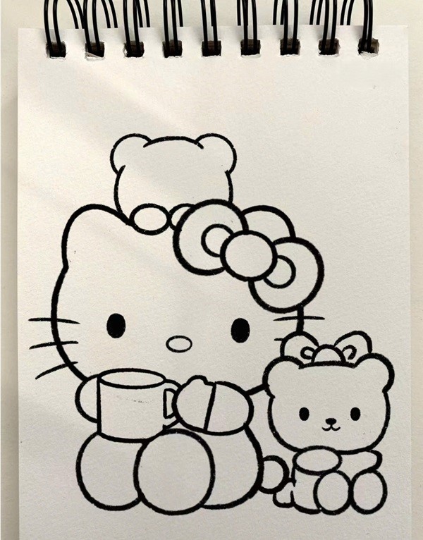 Cách vẽ hello kitty đẹp 7