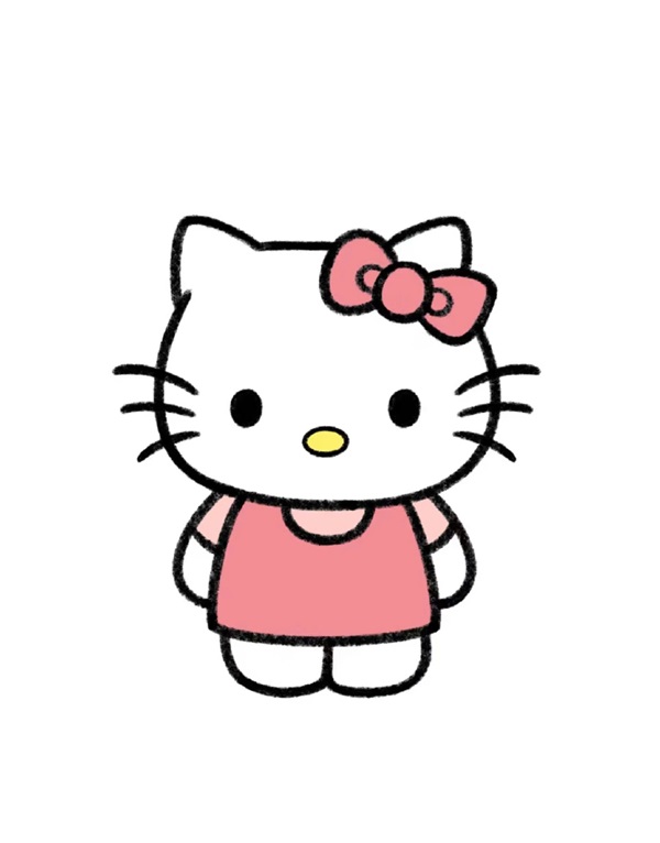 Cách vẽ hello kitty đơn giản 1