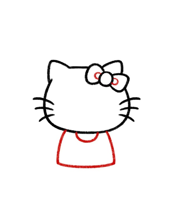 Cách vẽ hello kitty đơn giản 4