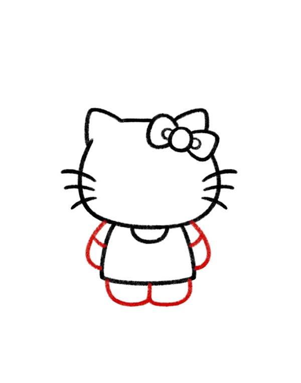 Cách vẽ hello kitty đơn giản 5