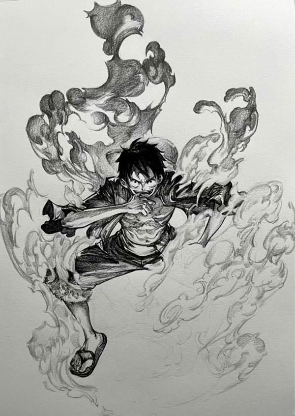 Cách vẽ luffy gear 2 7