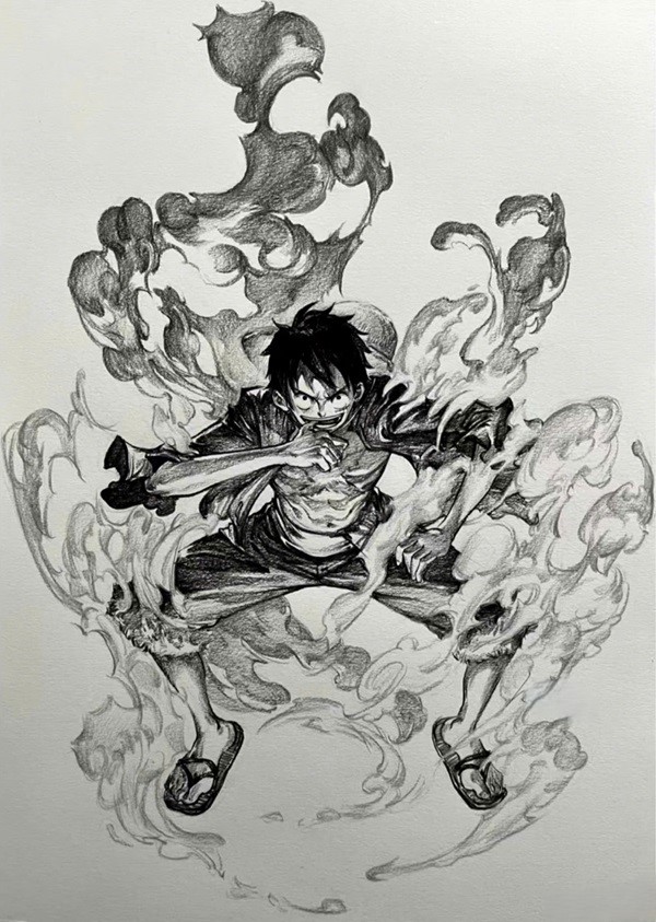 Cách vẽ luffy gear 2 8