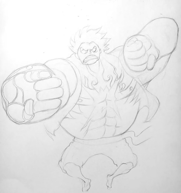 Cách vẽ luffy gear 4 1