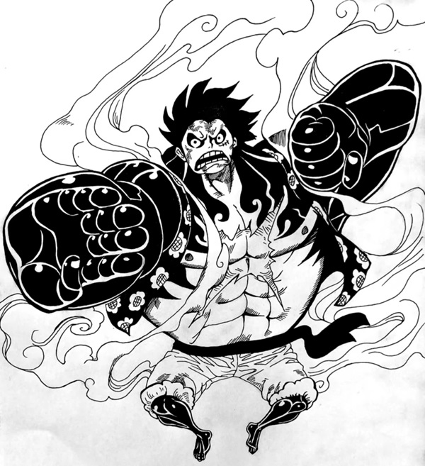 Cách vẽ luffy gear 4 4