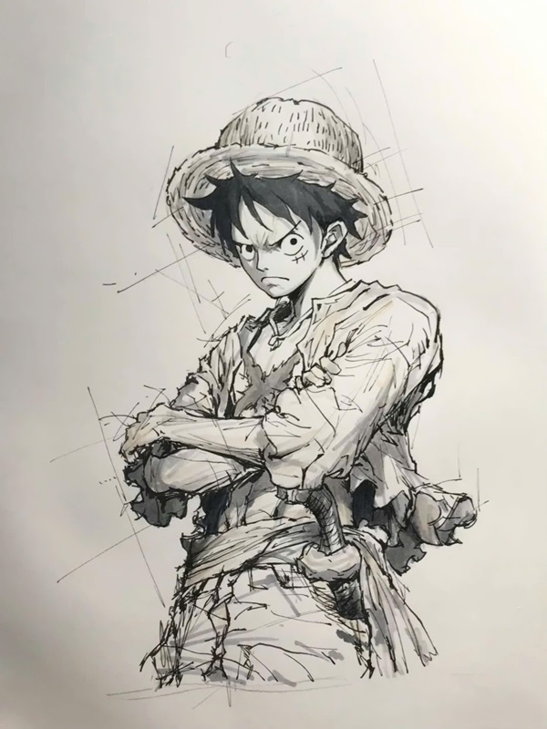 cách vẽ luffy