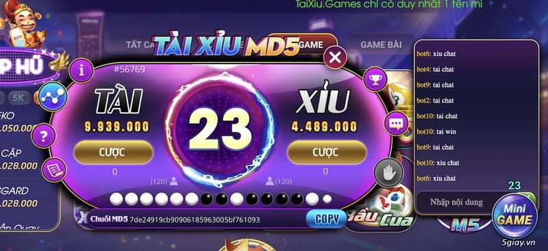 Kiểm tra mã MD5 dễ dàng để đảm bảo tài xỉu MD5 minh bạch.