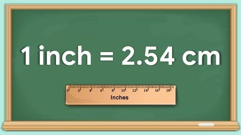 1 inch bằng 2.54 cm