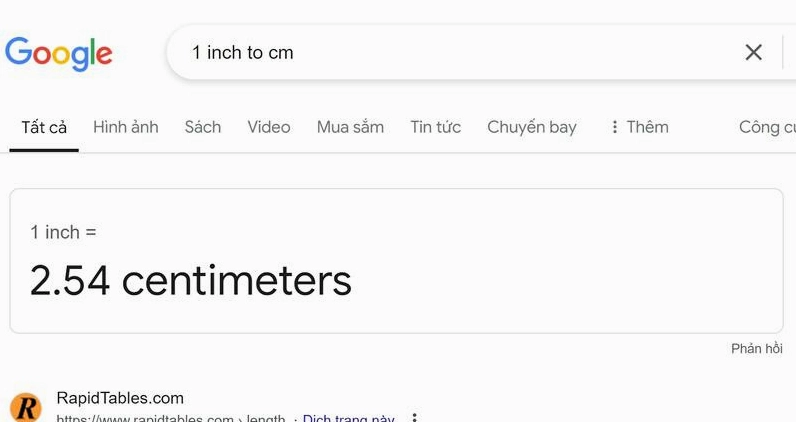 2 công cụ đổi inch sang cm cực nhanh
