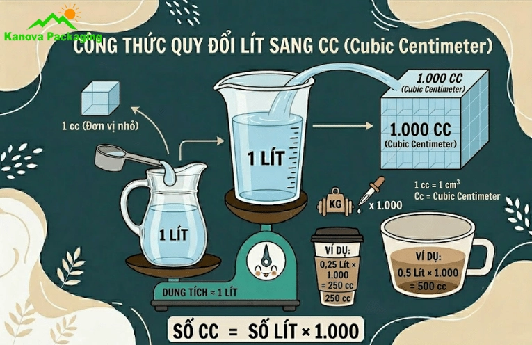 Biểu đồ chuyển đổi đơn vị thể tích