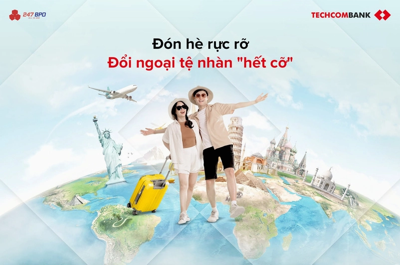 Dịch vụ đổi ngoại tệ tại quầy ngân hàng.