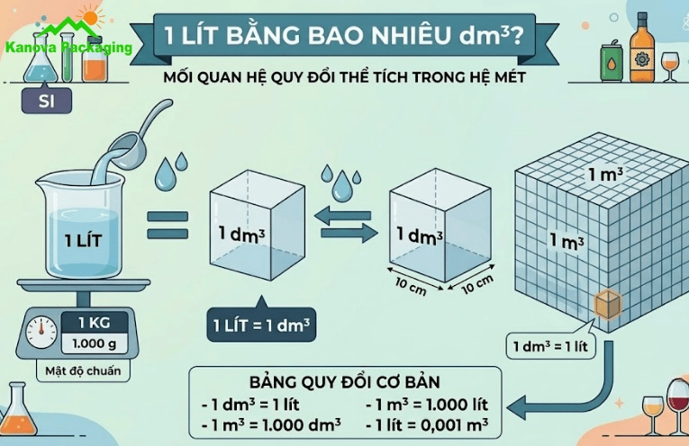 Tóm tắt kiến thức về quy đổi lít sang ml
